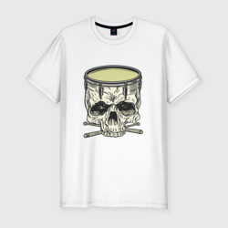 Мужская футболка хлопок Slim Барабан Череп Skull Drum
