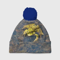 Шапка 3D c помпоном Лягушка