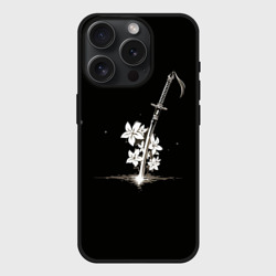 Чехол силиконовый для Apple iPhone 15 Pro матовый Nier - Sword and Flowers