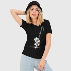 Женская футболка 3D Slim Nier - Sword and Flowers - фото 2