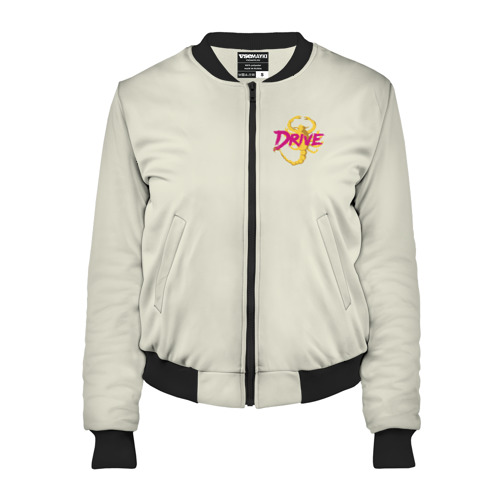 Женский бомбер 3D Drive - Скорпион - Ryan Gosling white scorpion jacket, цвет черный