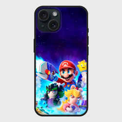 Чехол силиконовый для Apple iPhone 15 матовый Mario + Rabbids