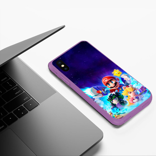 Чехол для iPhone XS Max матовый Mario + Rabbids, цвет фиолетовый - фото 5