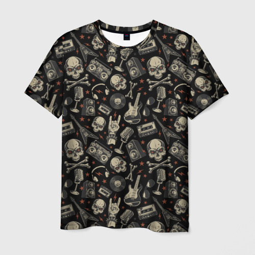 Мужская футболка 3D Scull pattern rock, цвет 3D печать