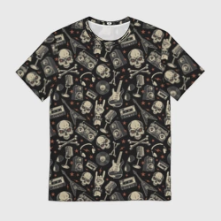 Мужская футболка 3D Scull pattern rock