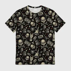 Мужская футболка 3D Scull pattern rock