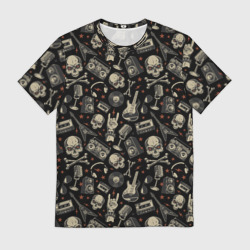 Мужская футболка 3D Scull pattern rock