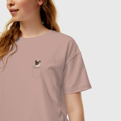Женская футболка хлопок Oversize PocketPuppy#1 - фото 2