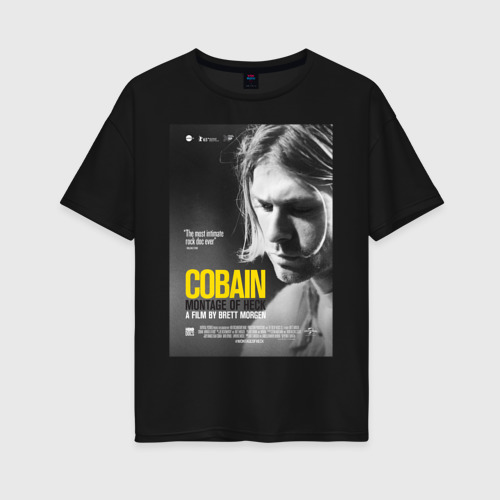 Женская футболка хлопок Oversize с принтом Kurt Cobain Montage of heck, вид спереди #2
