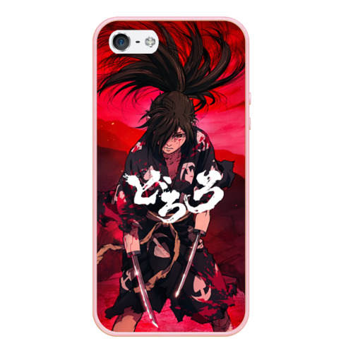 Чехол для iPhone 5/5S матовый Dororo Poster Дороро Постер, цвет светло-розовый