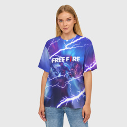 Женская футболка oversize 3D Freefire королевская битва - фото 2