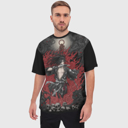 Мужская футболка oversize 3D Хяккимару в огне Дороро - фото 2