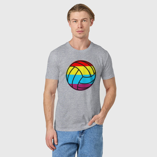 Мужская футболка хлопок с принтом Color Ball, фото на моделе #1