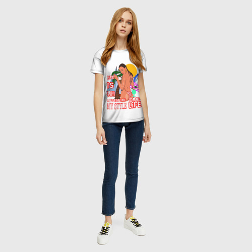 Женская футболка 3D с принтом Лето, вид сбоку #3