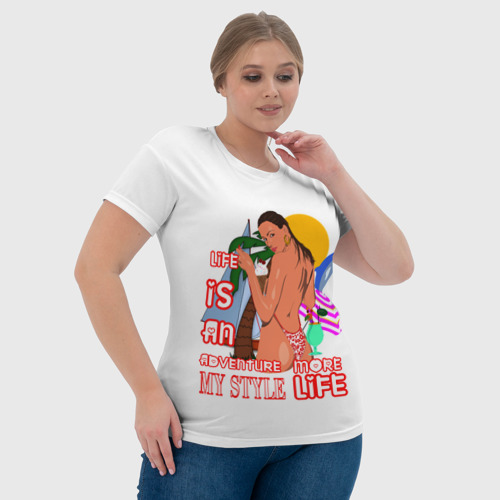 Женская футболка 3D с принтом Лето, фото #4