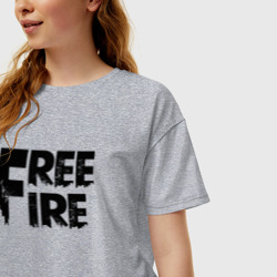 Женская футболка хлопок Oversize Free Fire big logo - фото 2