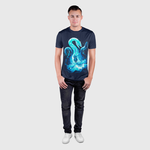 Мужская футболка 3D Slim с принтом Kraken is here, вид сбоку #3