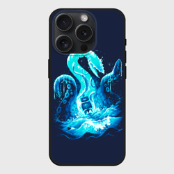 Чехол силиконовый для Apple iPhone 15 Pro матовый Kraken is here