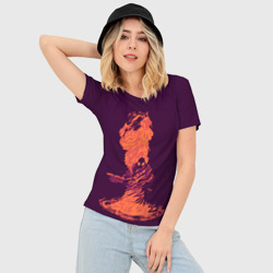 Женская футболка 3D Slim Pyro in fire - фото 2