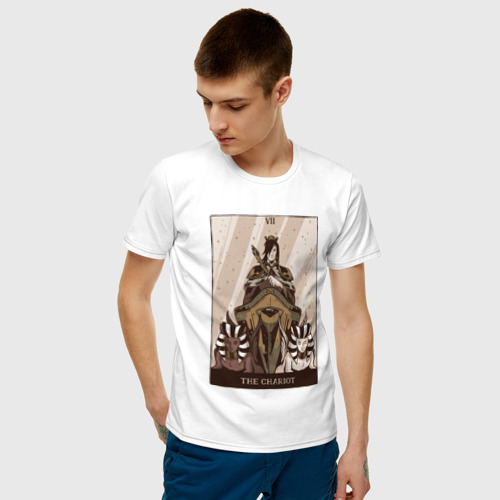 Мужская футболка хлопок Колесница Карта Таро | Chariot, цвет белый - фото 3