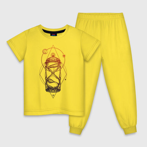 Детская пижама хлопок Песочные часы, цвет желтый