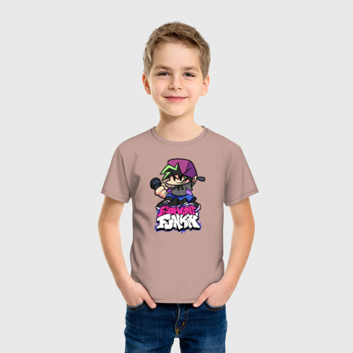 Детская футболка хлопок Friday Night Funkin Neo, цвет пыльно-розовый - фото 3