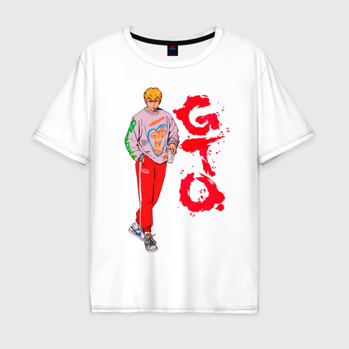 Мужская футболка хлопок Oversize с принтом Онидзука крутой учитель, вид спереди #2