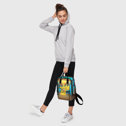 Женский рюкзак 3D с принтом Пикачу детектив с моноклем, фото #4