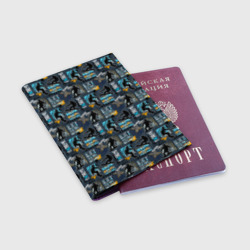Обложка для паспорта матовая кожа Snowboard extreme pattern - фото 2