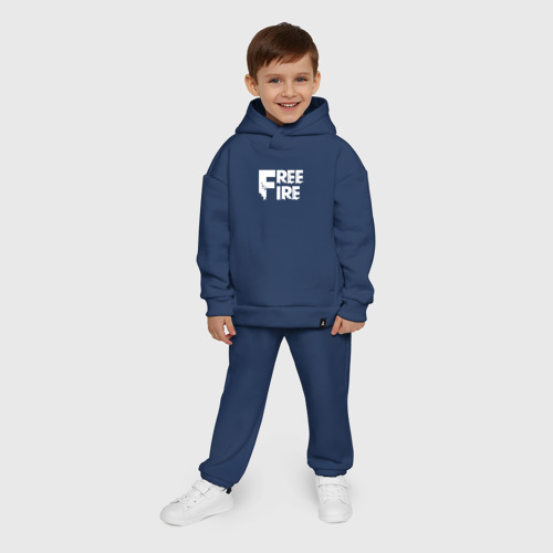 Детский костюм хлопок Oversize FF white logo, цвет темно-синий - фото 9