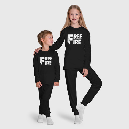 Детская пижама с лонгсливом хлопок FF white logo, цвет черный - фото 9