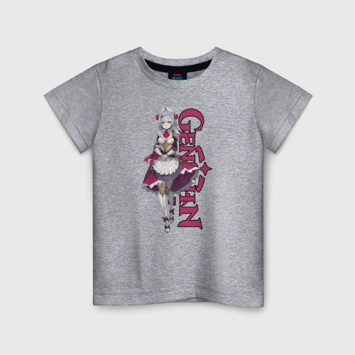 Детская футболка хлопок с принтом GENSHIN IMPACT (Noelle), вид спереди #2