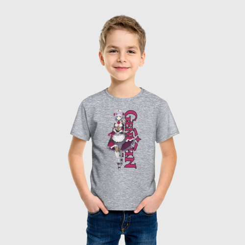 Детская футболка хлопок с принтом GENSHIN IMPACT (Noelle), фото на моделе #1