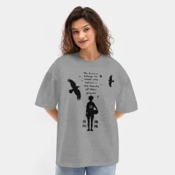 Женская футболка Oversize хлопок texturе Будущее принадлежит тем кто верит в свои мечты Шоё Хината - фото 2