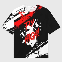 Женская футболка oversize 3D Fly high! Haikyu!!