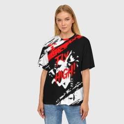 Женская футболка oversize 3D Fly high! Haikyu!! - фото 2