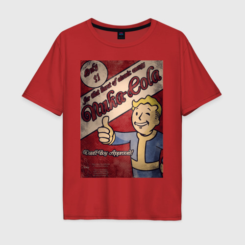 Мужская футболка хлопок Oversize с принтом Фалаут шелтер, вид спереди #2