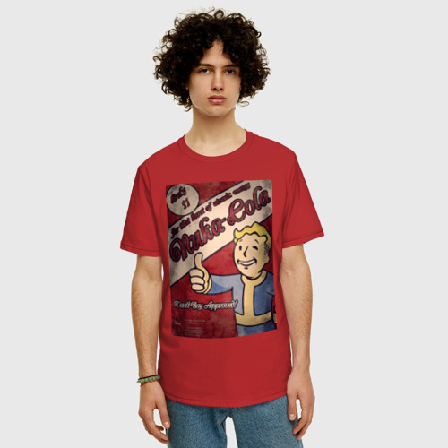 Мужская футболка хлопок Oversize с принтом Фалаут шелтер, фото на моделе #1