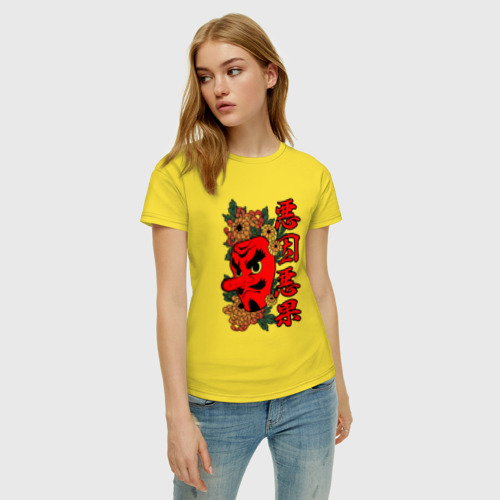 Женская футболка хлопок с принтом МАСКА УРОКОДАКИ | КЛИНОК, фото на моделе #1
