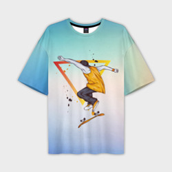 Мужская футболка oversize 3D Скейтер