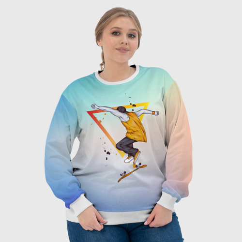 Женский свитшот 3D Скейтер, цвет 3D печать - фото 6
