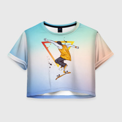Женская футболка Crop-top 3D Скейтер