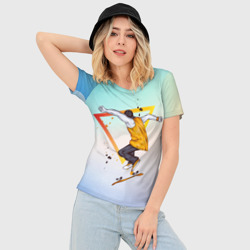 Женская футболка 3D Slim Скейтер - фото 2