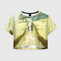 Женская футболка Crop-top 3D Хяккимару и Дороро