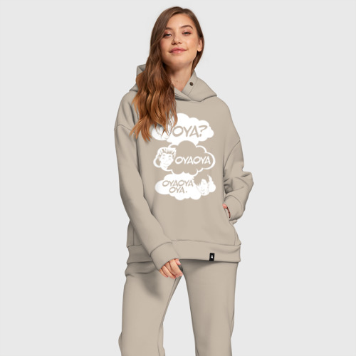 Женский костюм хлопок Oversize Oya? OyaOya OyaOyaOya, цвет миндальный - фото 2