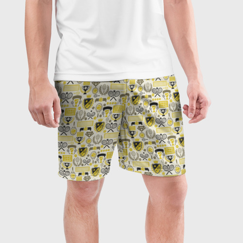 Мужские шорты спортивные с принтом Кубок Дэвиса, фото на моделе #1