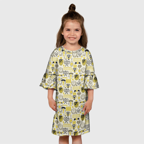 Детское платье 3D с принтом Кубок Дэвиса, вид сбоку #3