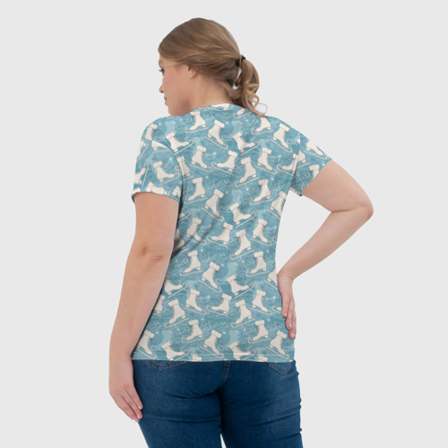 Женская футболка 3D с принтом Figure skating, вид сзади #2