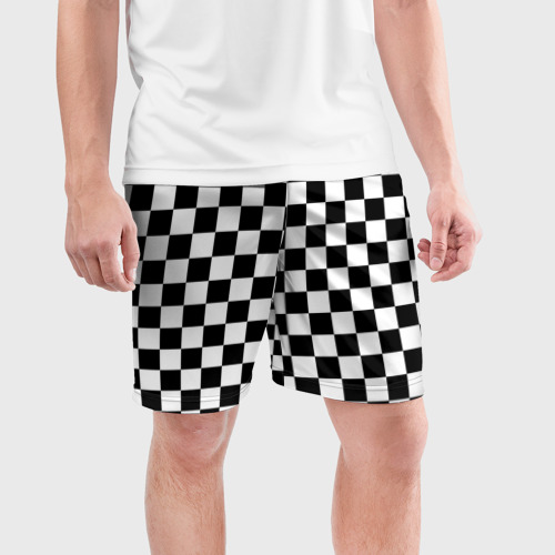 Мужские шорты спортивные с принтом Шахматист, фото на моделе #1