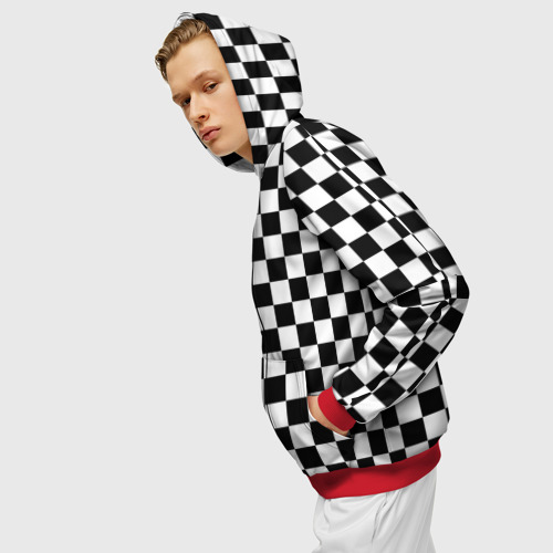 Мужская толстовка 3D на молнии Шахматист, цвет красный - фото 5
